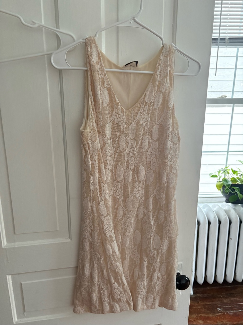 VINTAGE Sleeveless Lace Slip Dress - Cream